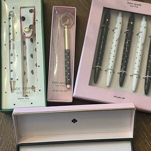 Kate Spade Black and White Pen Collection with Gold Accents